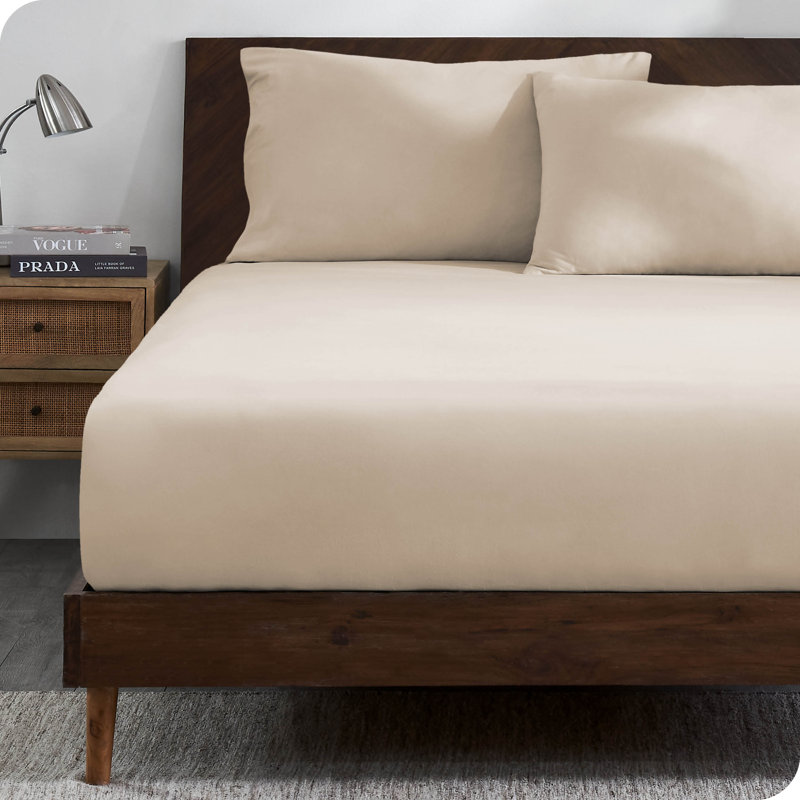 Queen Sand Organic Cotton Jersey Knit Fitted Sheet