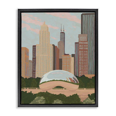 Cadre flottant Chicago Bean Cityscape, design par Veronica Lara