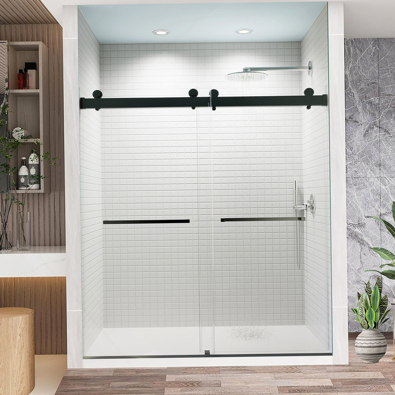 Porte de douche, porte en verre trempé pour salle de bain