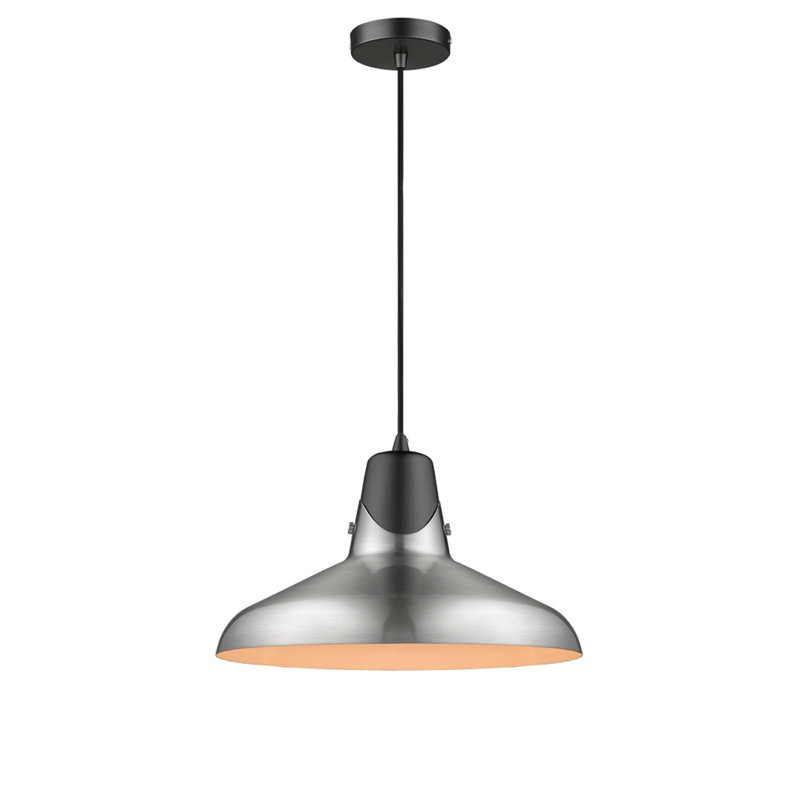 Marietta 1 - Light Matte Single Pendant, Matt Black/Satin Nickel