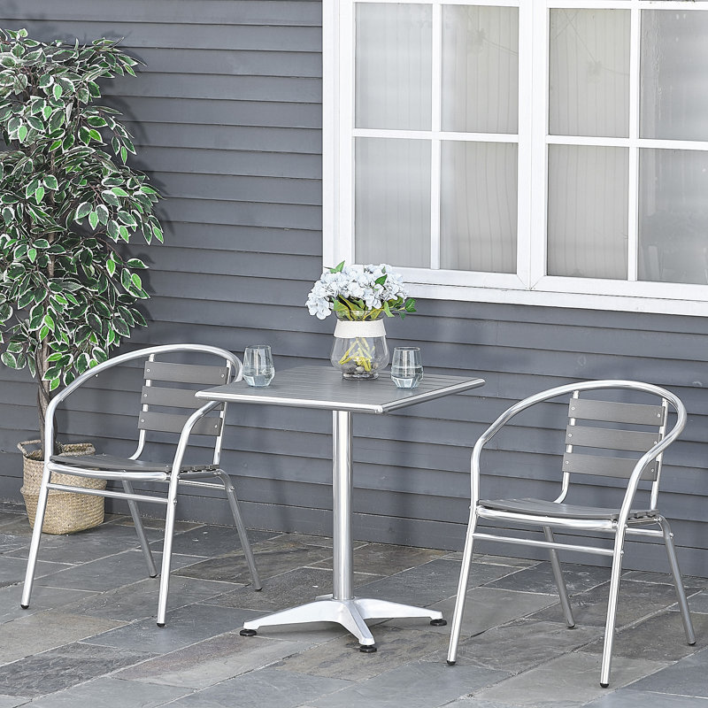 Ensemble de table de salle à manger d'extérieur Garden Bistro, Argent