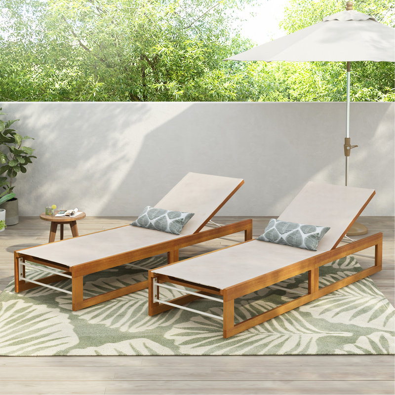 Chaise longue (ensemble de 2), Beige
