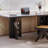 Black Rectangular Solid Wood Desks-108183831