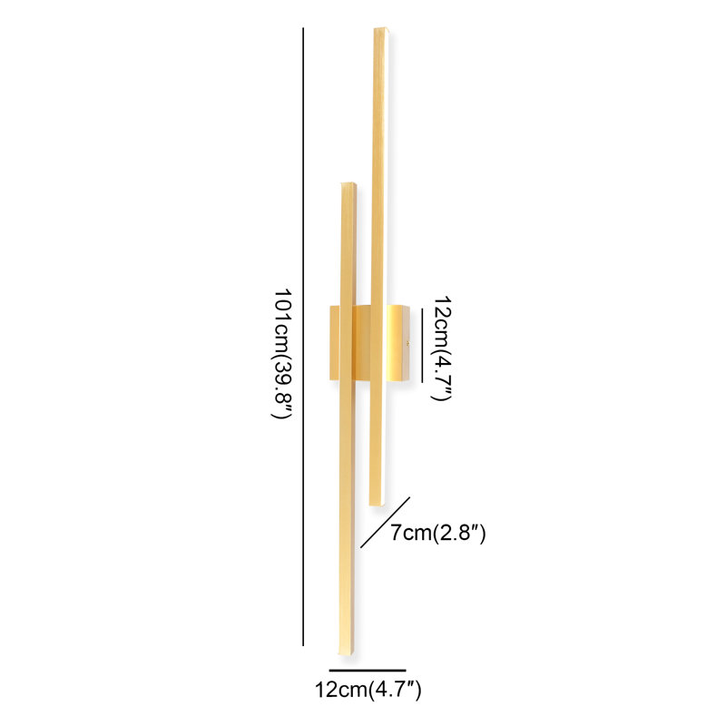 Jacia 40 In. 2 - Light Dimmable LED Vanity Bath Bar Wall Light Triac Dimmable, Gold