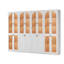 Bibliothèque blanche H 71 po x l 94,4 po avec portes et tablettes en verre Cathcart-131238939-132486430