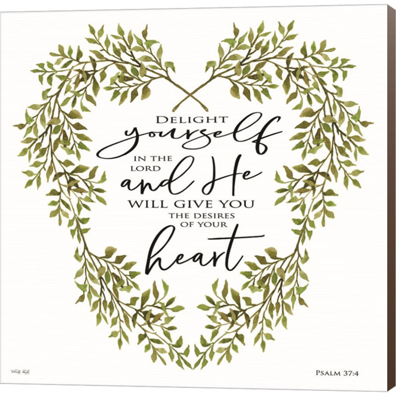 «Delight Yourself Heart Wreath» par Cindy Jacobs, art mural sur toile