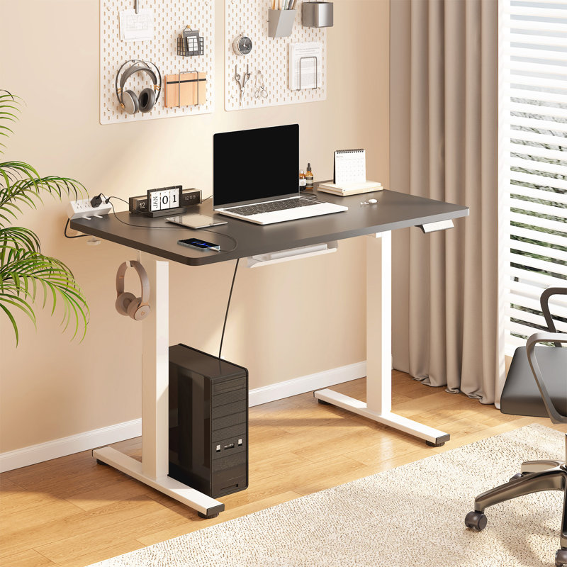 Bureau debout à hauteur ajustable Home Office, Noir / blanc