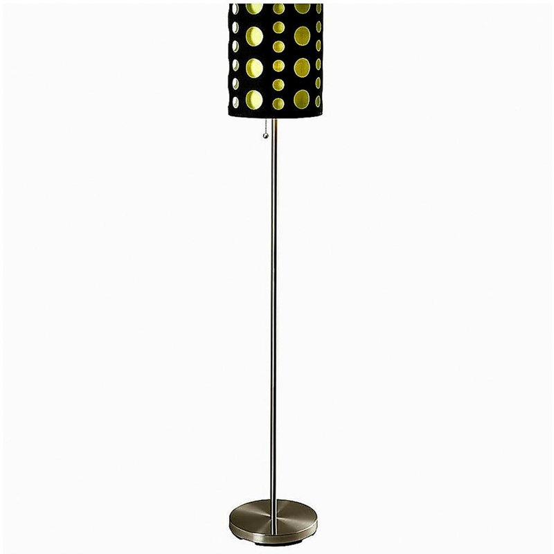 66 inches high metal floor lamp, black and white shade retro design, Black, White/Black