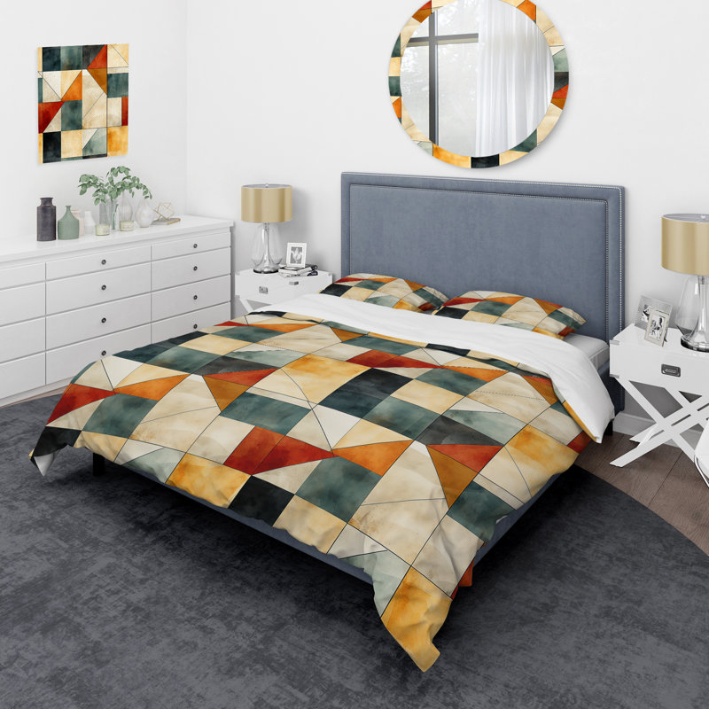 Ensemble de housse de couette en microfibre jaune et bleu sarcelle Natural Tones