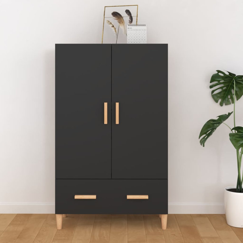 Lonnisha 2 - Door Accent Cabinet, Black/Wood