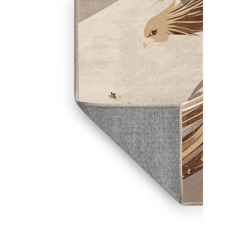 Tapis beige chic et luxueux lavable à la machine Orlena, 2 x 4