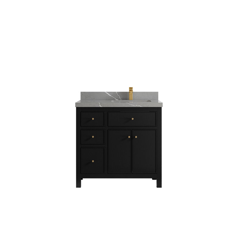 Sonoma 36 po X P 22 po De salle de bain Quartz, Piatra Grey, Black