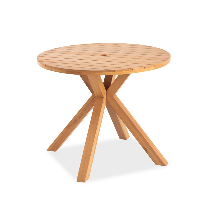Mylas 36.2" Solid Wood Round Patio Table
