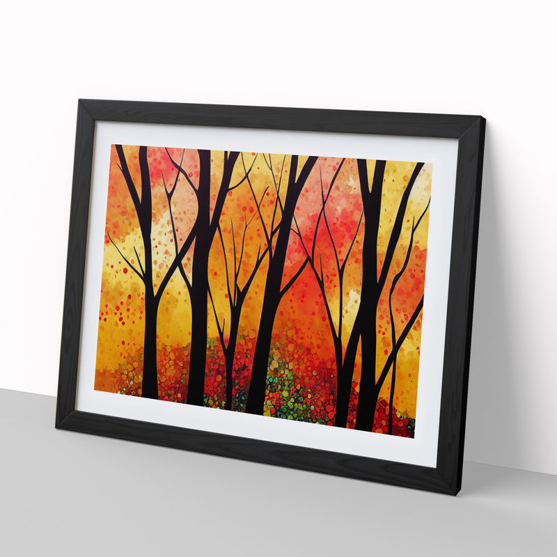 Colourful Autumn Forest Vol.4 Abstract - Framed Print, Black, 46cm H x 64cm W x 2cm D
