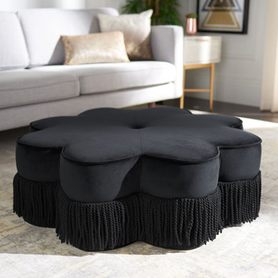 Tanith 99.06cm Wide Velvet Tufted Novelty Solid Colour Pouffe Ottoman