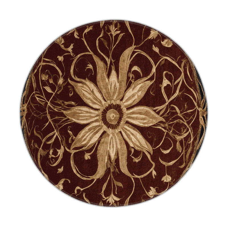 Divine Arabesque Indoor And Outdoor Area Rug, Round 5'
