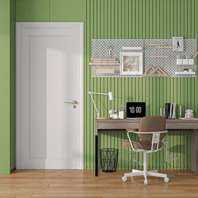 24in X 80in.H Primed 1 Panel Solid Wood Primed Interior Shaker Standard Door Slab Pre-Finished Single Panel