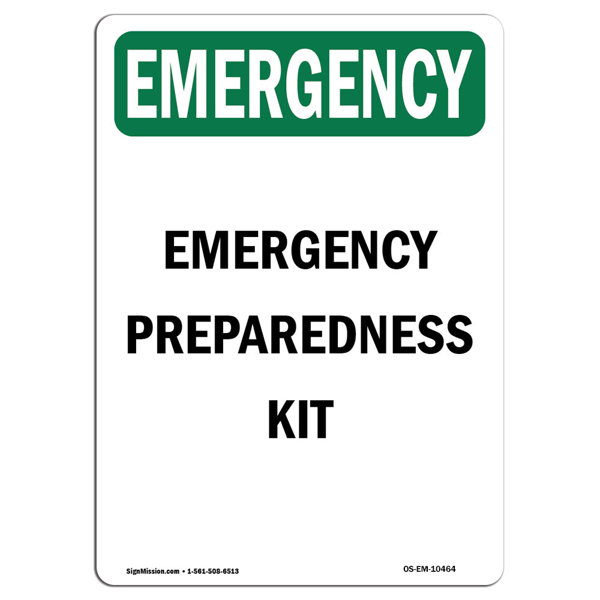 Signmission Osha Emergency Preparedness Kit Sign 