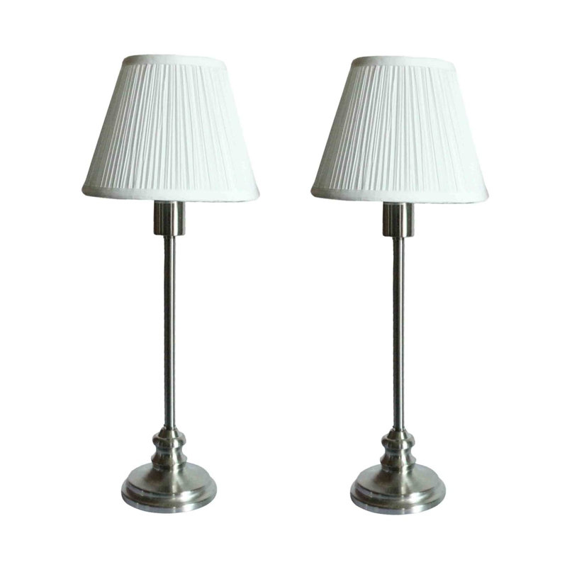 Ensemble de lampes de buffet 22,5 po Uecker, Nickel brossé, Blanc
