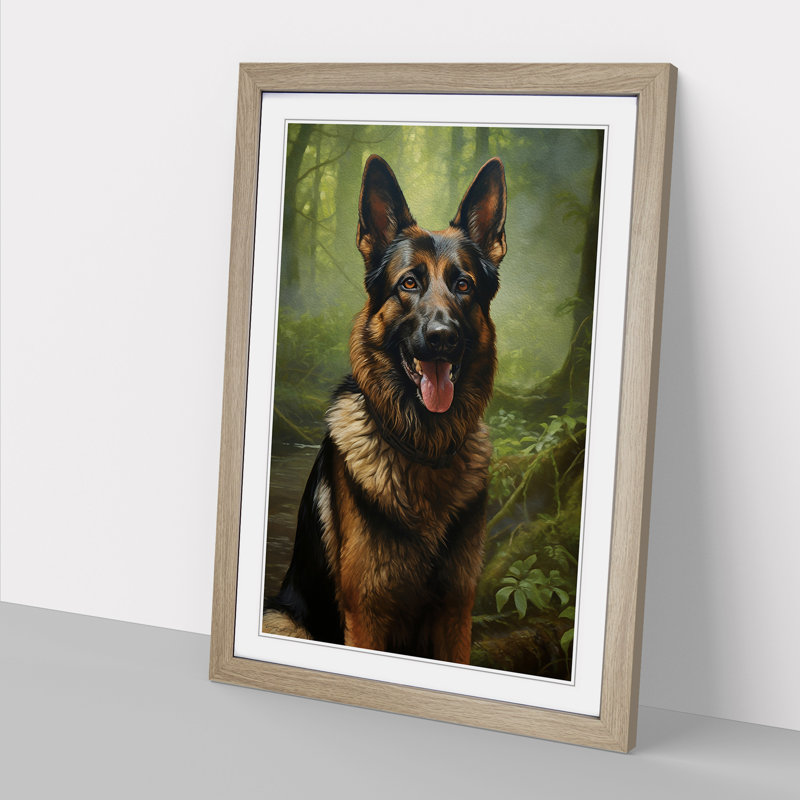 Single Picture Frame Print on Wood, 64cm H x 46cm W, Oak Framed