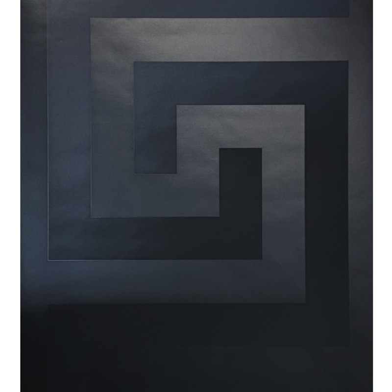 Versace Greek Key Silver Gray Vinyl Wallpaper, Black/Satin, 33' L x 27" W
