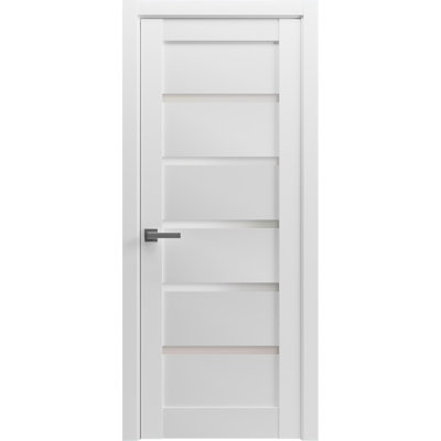 Porte pré-accrochée Pantry Kitchen Lite avec quincaillerie | Quadro 4117 avec verre opaque givré | Garnitures à panneau simple | Portes de salle de bain robustes