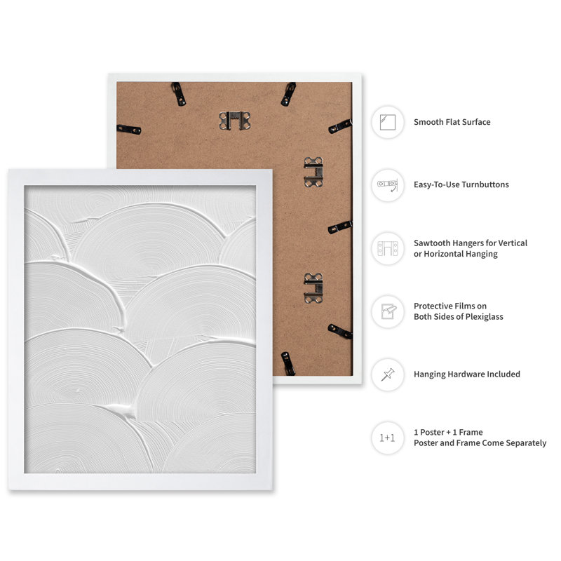 Coup de pinceau blanc, Poster, White Framed, 11"H x 14"W