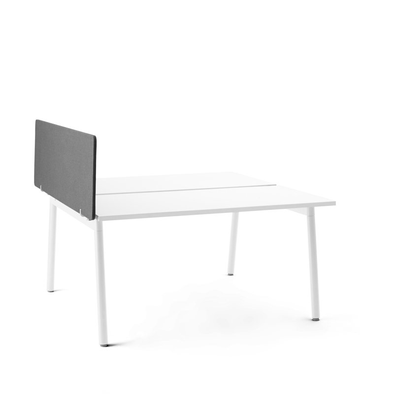 Panneau d'intimité pivotant en tissu, embout, H 17,5 po x L 55 po, Gris foncé