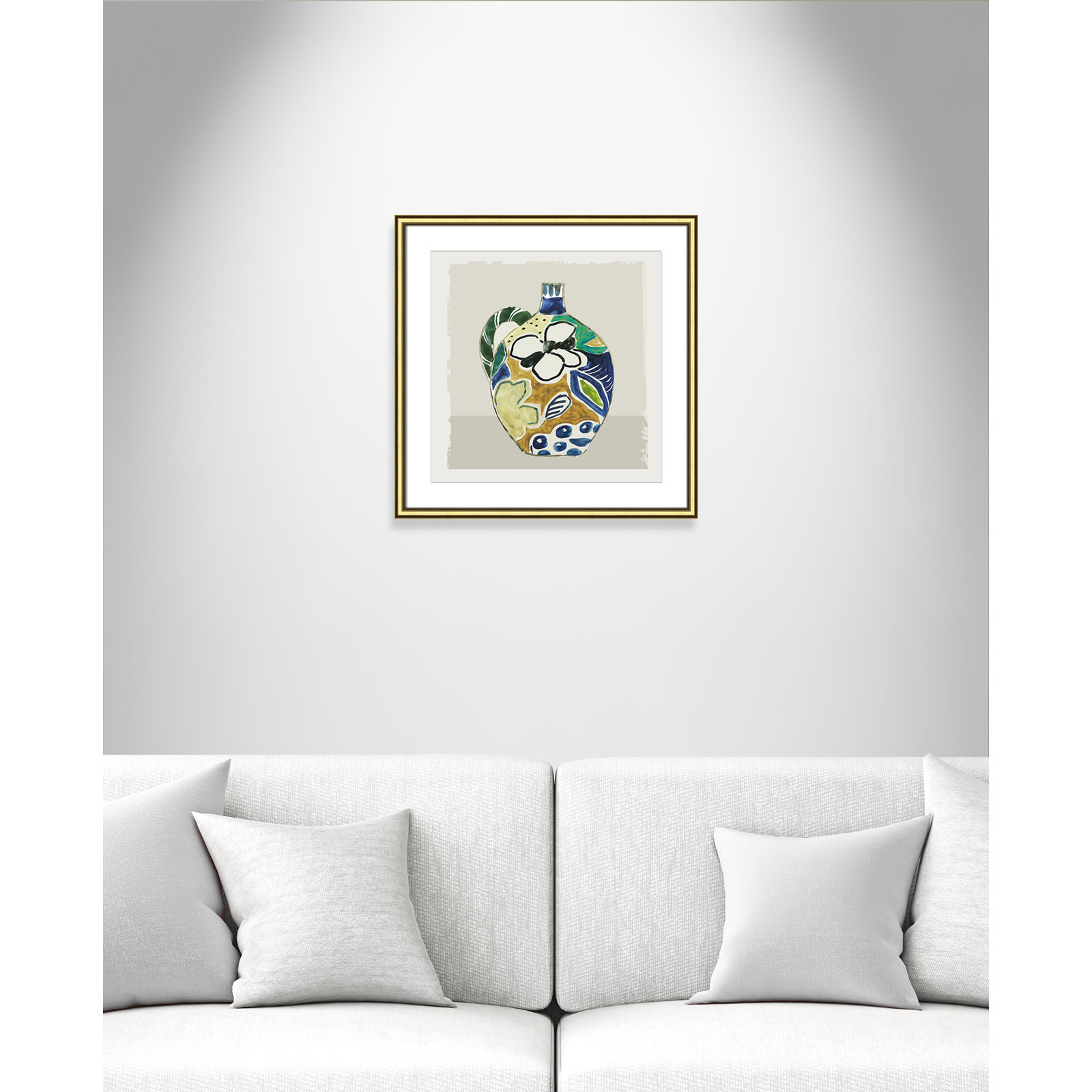 Picasso Vase by Aimee Wilson, 18.25" H x 18.25" W x 0.88" D, Gold