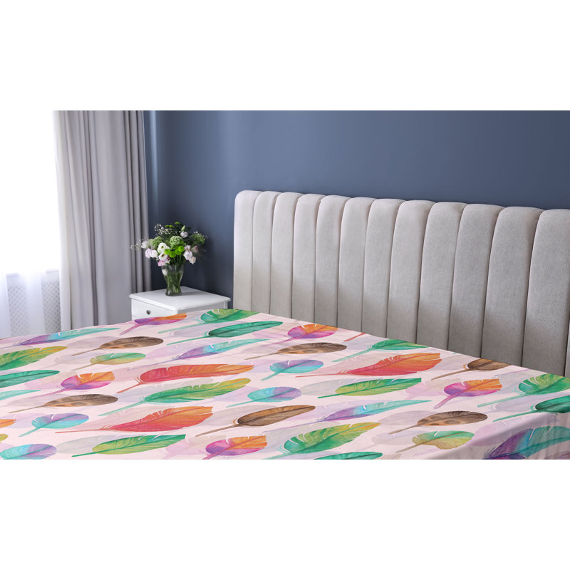 Drap-housse Ambesonne Tribal Feathers, Drap-housse de taille simple