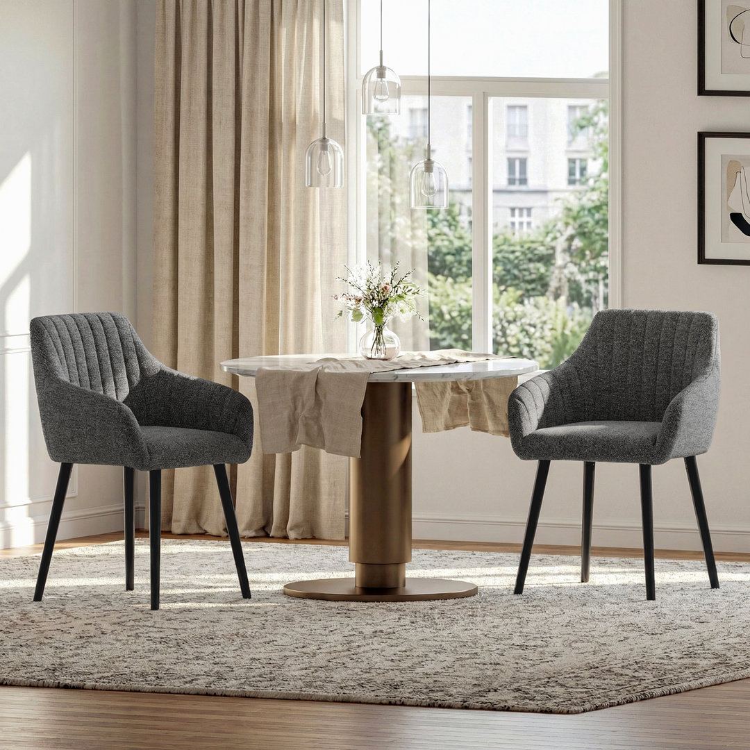 49.5cm H Upholstered Dining Chairs With Wooden Legs