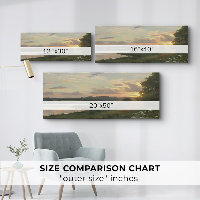 Série paysage -MXVII- Toile tendue avec châssis - Prêt à accrocher, H 12 po x l 30 po
