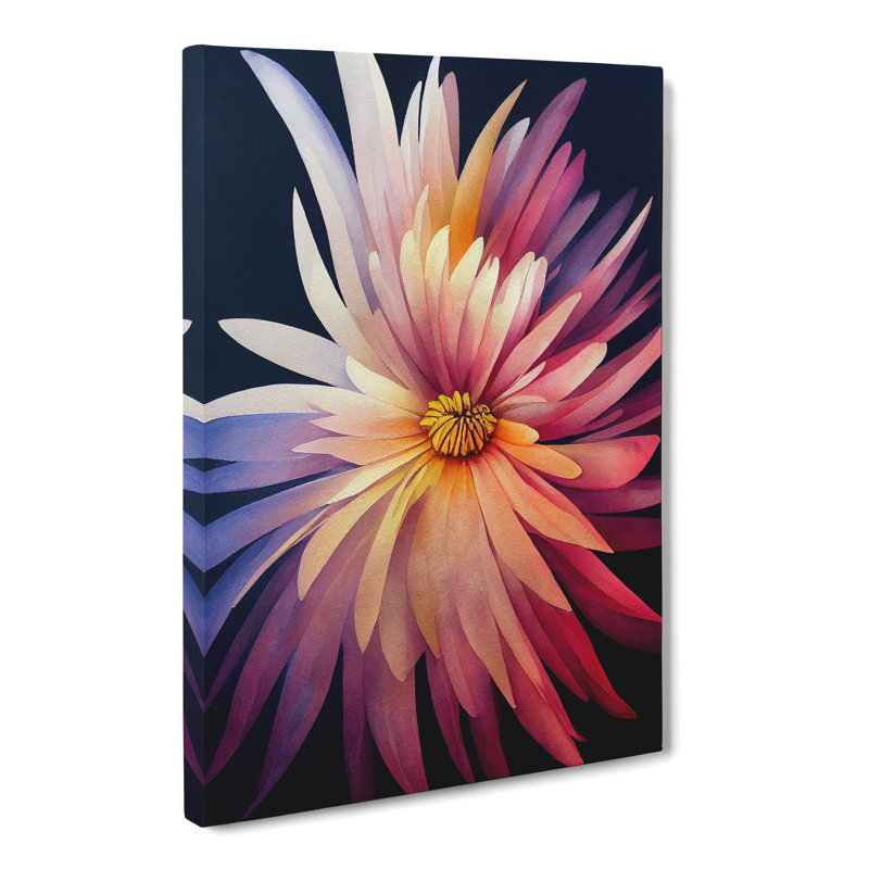Watercolour Chrysanthemum Flower Vol.1 - Wrapped Canvas, 76cm H x 50cm W x 3cm D