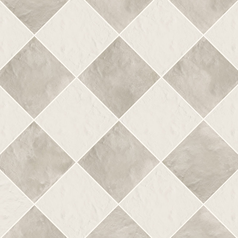 Carrelage en porcelaine 8x8 Autumn Essentials, Gris / Blanc