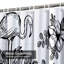 Rideau de douche imperméable à motif floral tropical avec 12 crochets-502284596