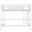 Lit mezzanine simple en bois massif avec échelle (blanc)