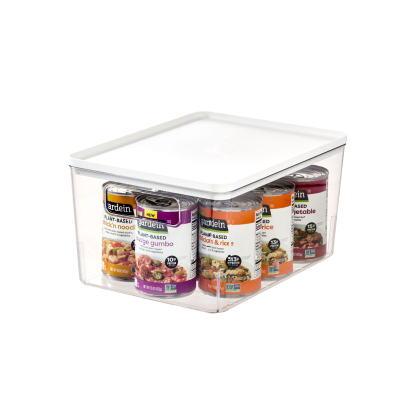 Rosanna Pansino x iDesign Recycled Plastic Kitchen Storage Bin with Lid, Clear/Marshmallow