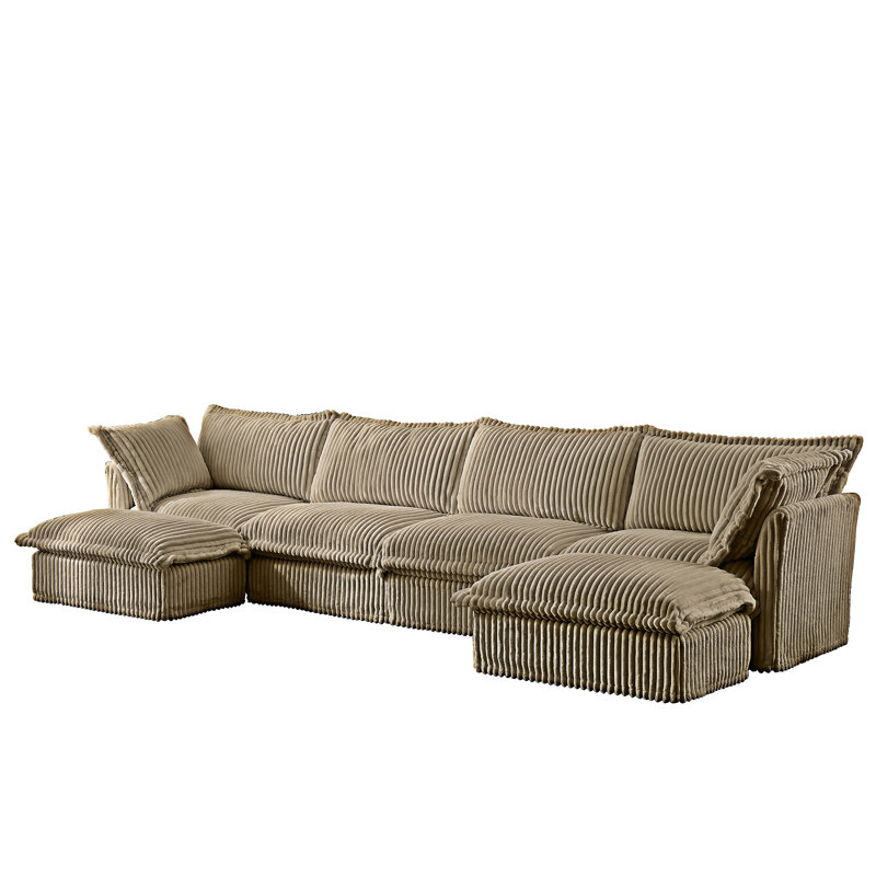 Canapé modulaire en U, H 34,6 po x l 156,6 po x P 33 po, Chameau