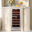 3.0 Cu.ft 15" 28-bottles Dual Zone Wine Cooler Built-in Refrigerator Fast Cooling Compressor Fridge 5 Removable Shelves-124636131