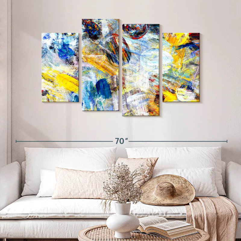 Avery lumineux abstrait, H 32 po x l 52 po