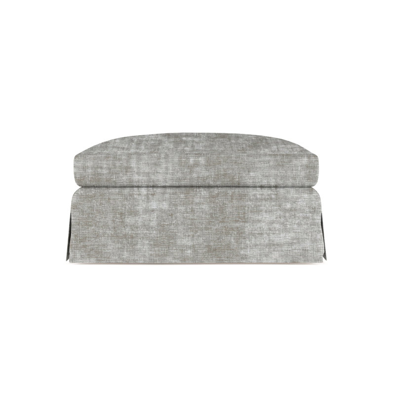 Ludlow Ottoman, Plush Velvet Silver Streak, Natural