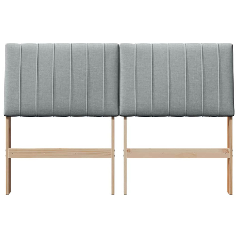 Solid Wood Headboard, Brown, EU Double - 140 x 200 cm, Light Grey