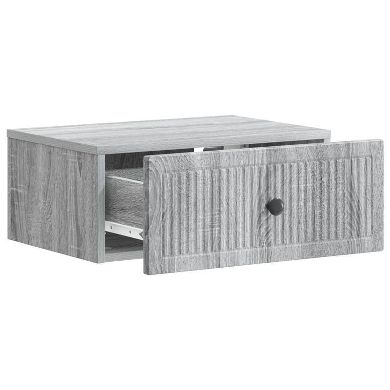49cm W Manufactured Wood Bedside Table, Grey Sonoma