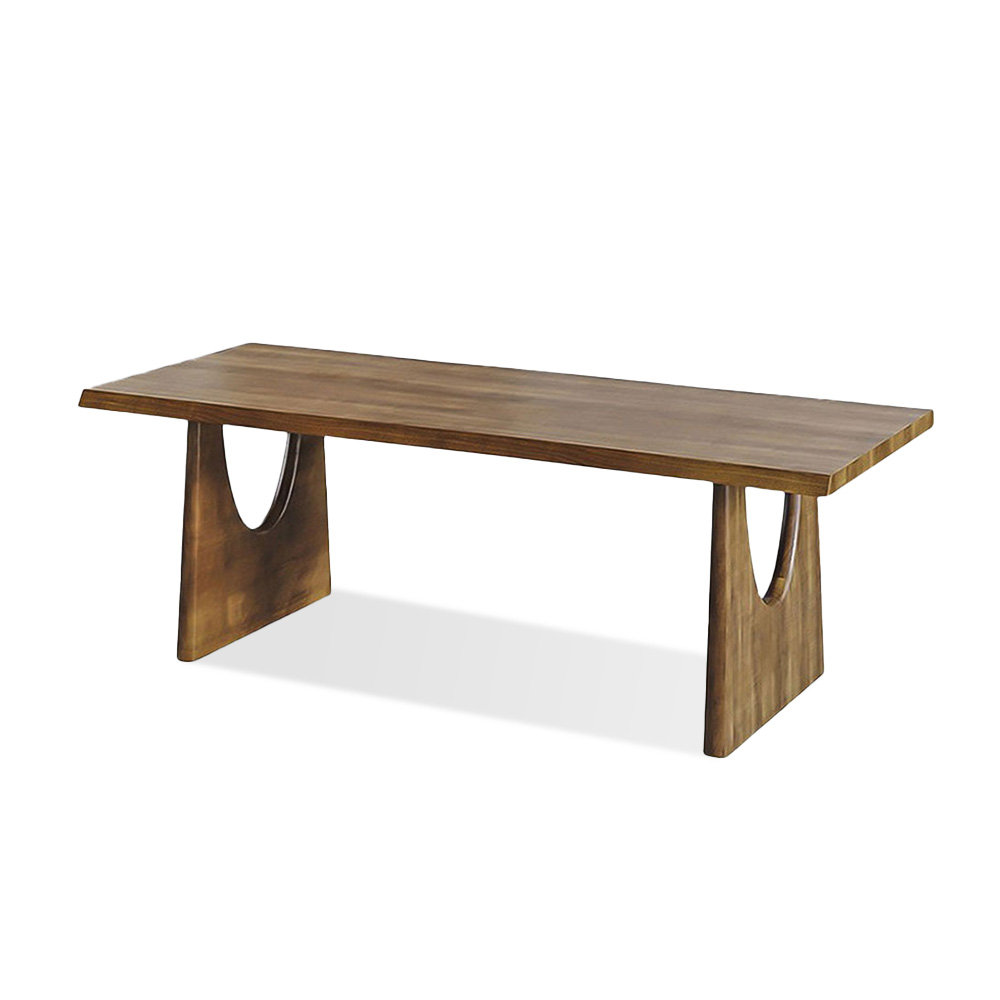 Hokku Designs Nut-Brown Rectangular Solid Wood Dining Table - Wayfair ...