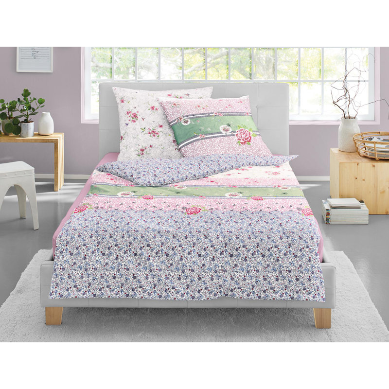 Cotton 81 TC Reversible Duvet Cover Set, Single - 1 Pillowcase (80 x 80 cm), Pink