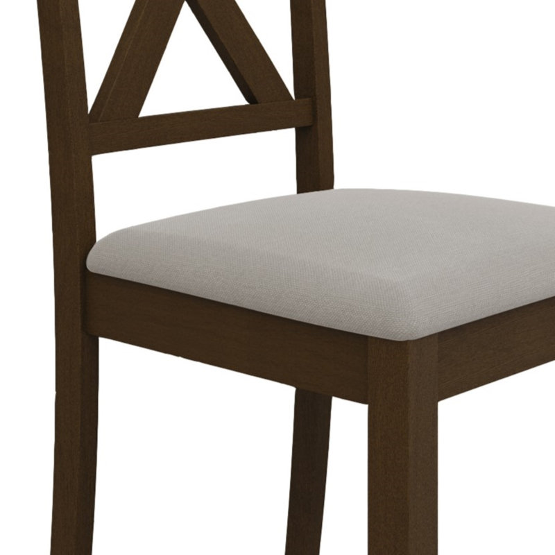Rassul 4 - Person Pedestal Dining Set, Brown, Brown/Beige