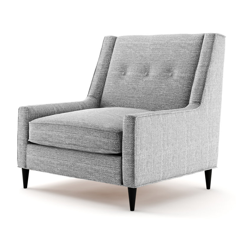 Augusta Plaza Upholstered Armchair, Grey