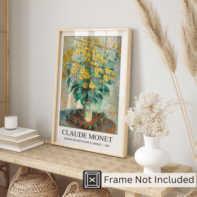 Floral, fleurs de Claude Monet, topinambour, reproduction d'art classique sans cadre, H 10 po x l 8 po