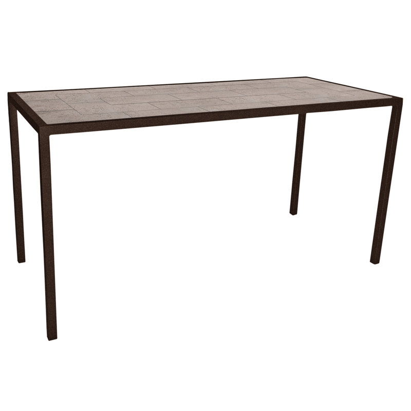 Quadra Outdoor Rectangle Table, 33" W x 75" L x 37.5" H, Summit Gray, Copper Creek