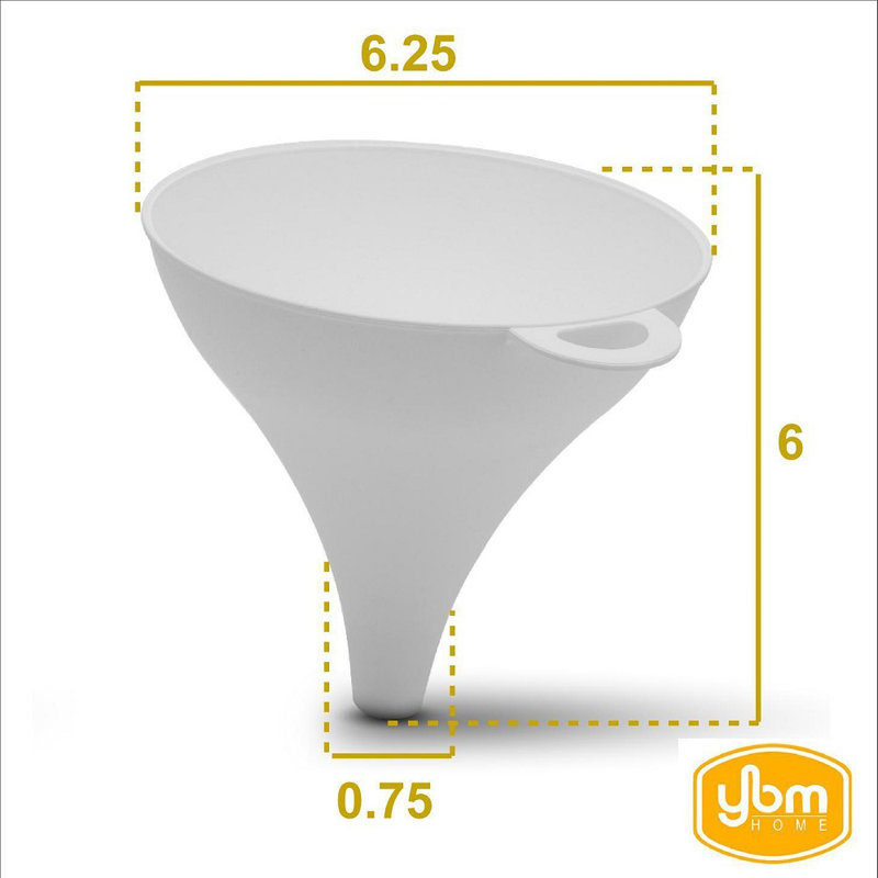 Entonnoir en plastique de qualité alimentaire YBM Home, Petit, Blanc, 1